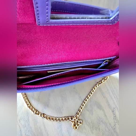 Zac Posen New York B Spoke Likac Purple Convertible Clutch - Picture 8 of 13